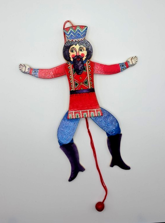 Vintage 1987 Terrie Floyd Wooden Dancing Pull String Jumping Jack Puppet