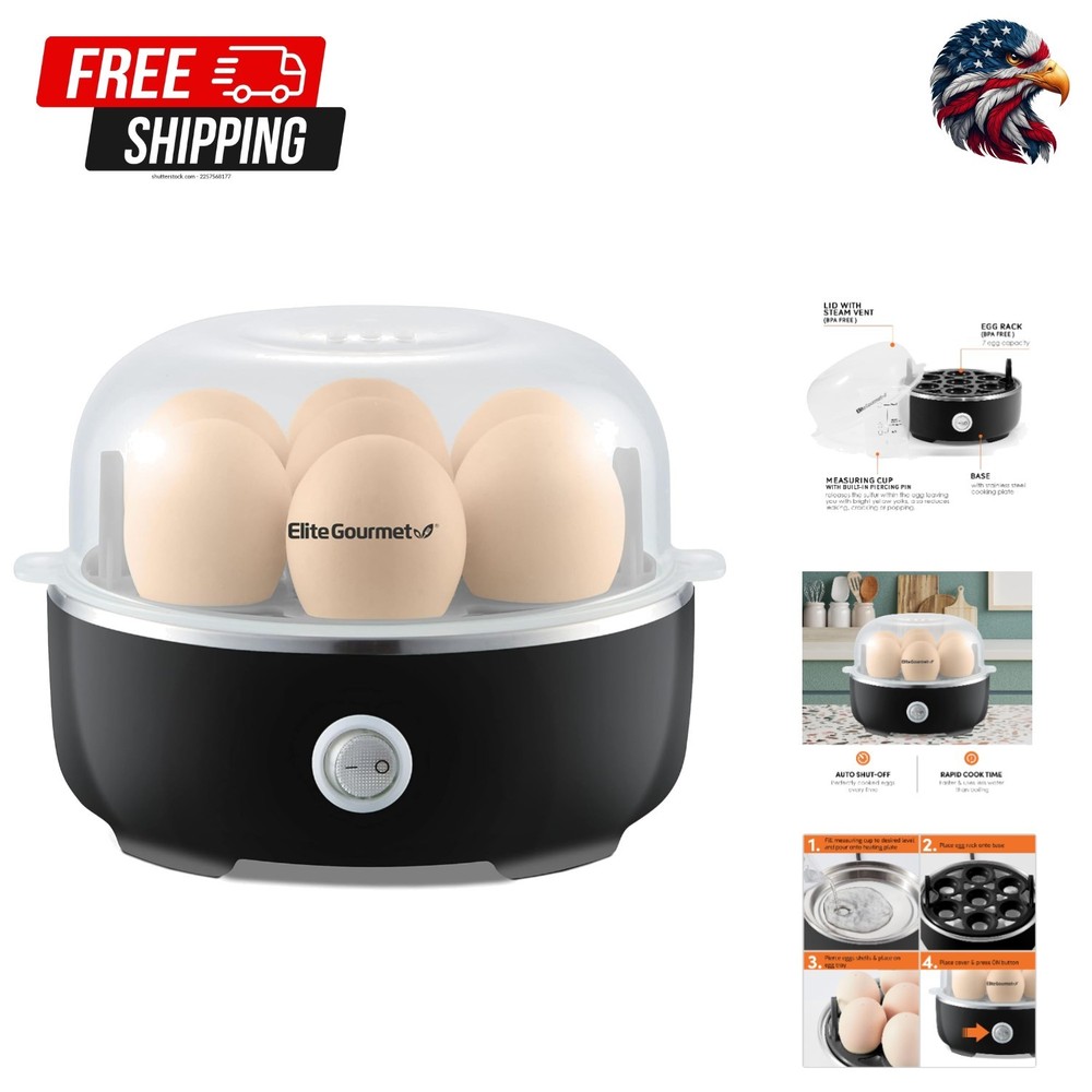 7-Egg Capacity Electric Cooker with Measuring Cup - Versatile Kitchen Essential