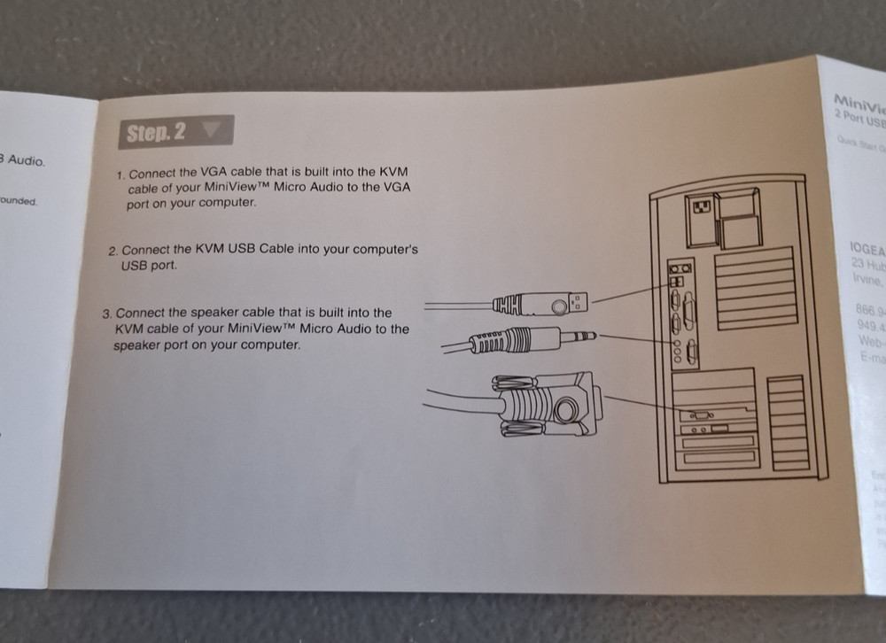 IOGEAR usb audio KVM switch model GCS712U Controls 2 computers SEE Details
