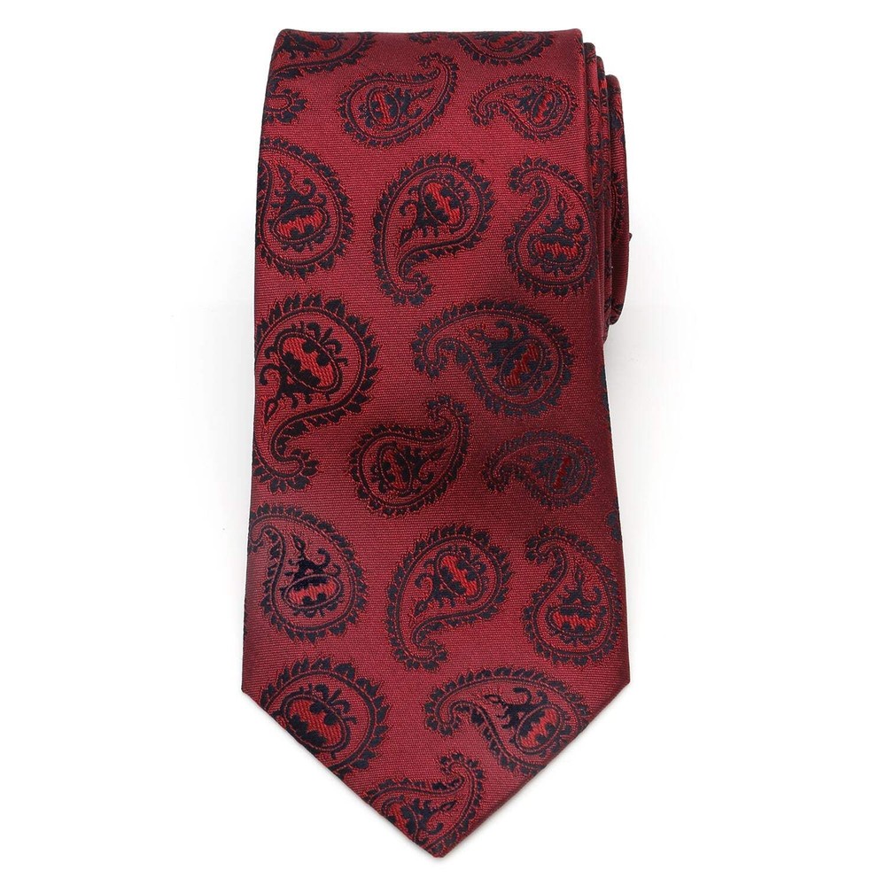 DC Batman Red Paisley Tie