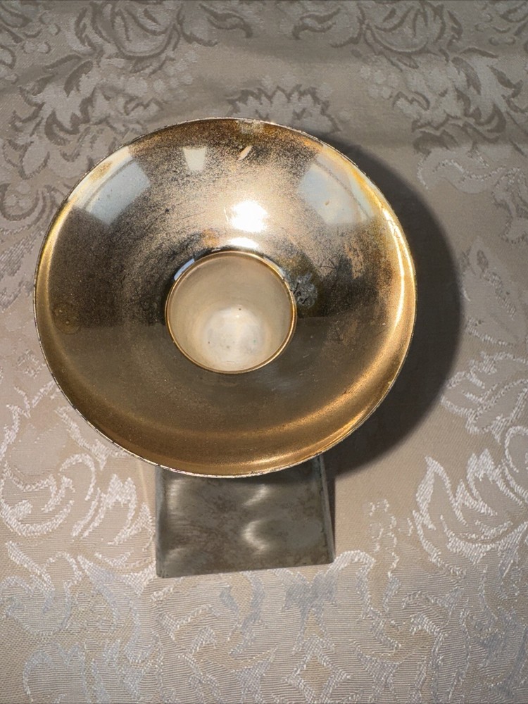 1960s WMF IKORA Silver Plate E.P. Brass Candle Holders Germany 3" #4847