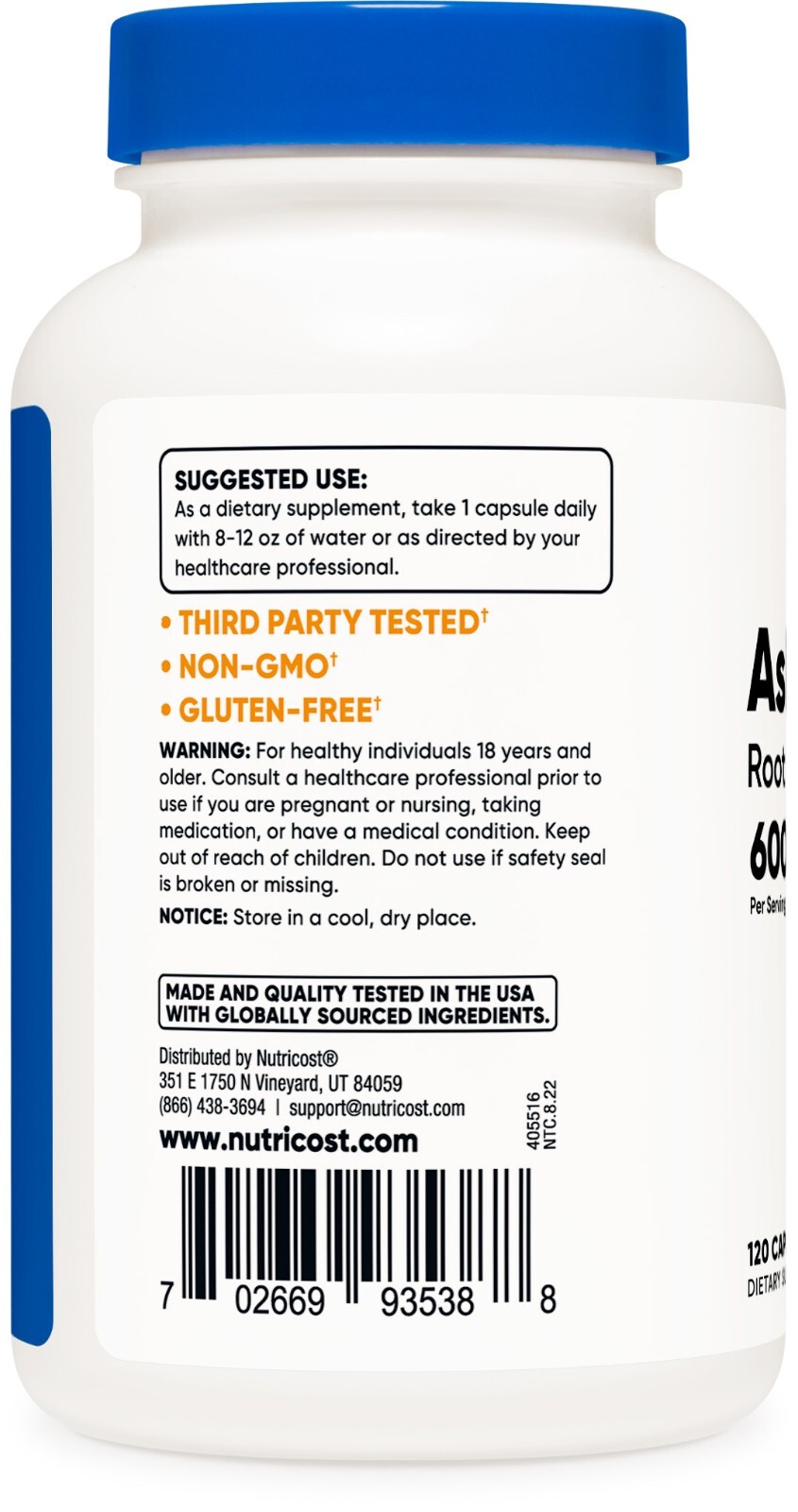 Nutricost Ashwagandha Root Herbal Supplement 600mg (120 Capsules)