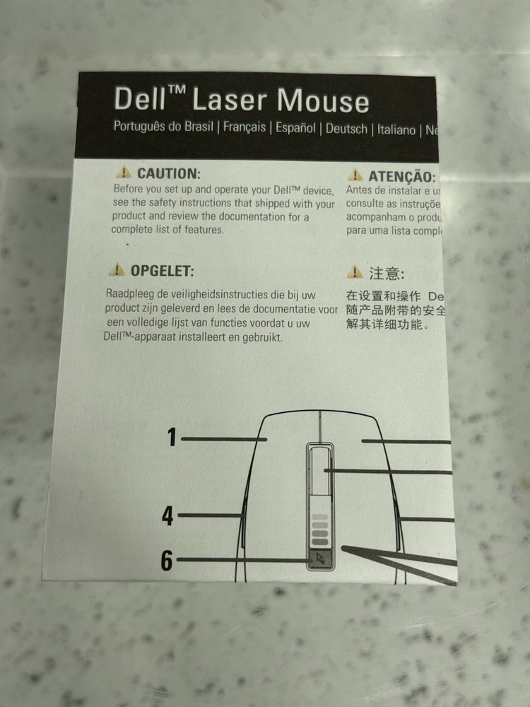 Dell Wired 5Button USB Laser Optical Mouse - Sealed