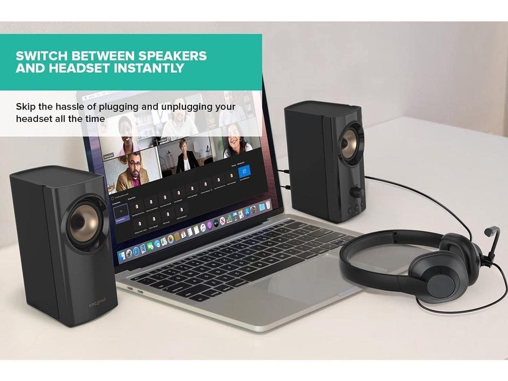 Labs T60 Compact 2.0 Desktop Speaker System, Black