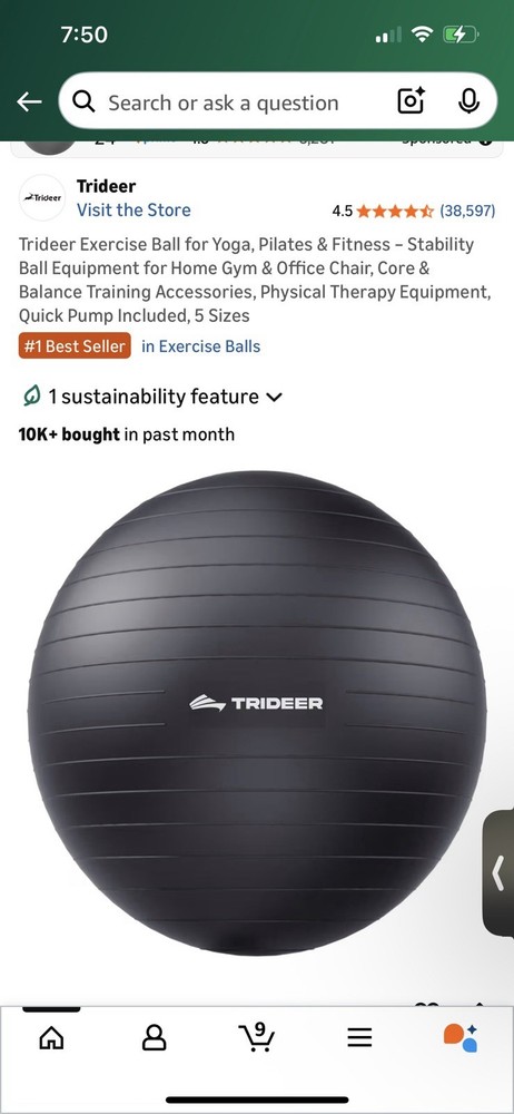 Trideer Exercise Ball