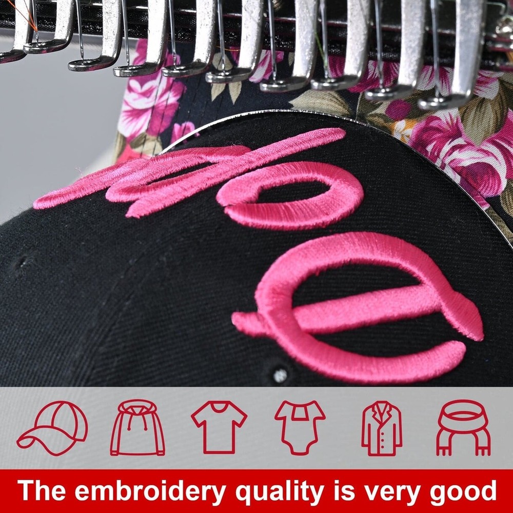 BAI Single Head Computerized 15 Needle Commercial Clothes Hat Embroidery Machine