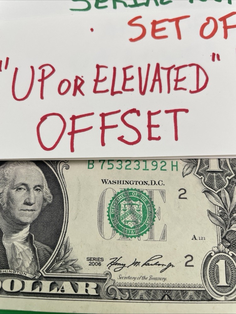 OFFSET THIRD PRINT ERROR Serial #’s & Treasury Seal MISALIGNED SET OF TWO 💵💵