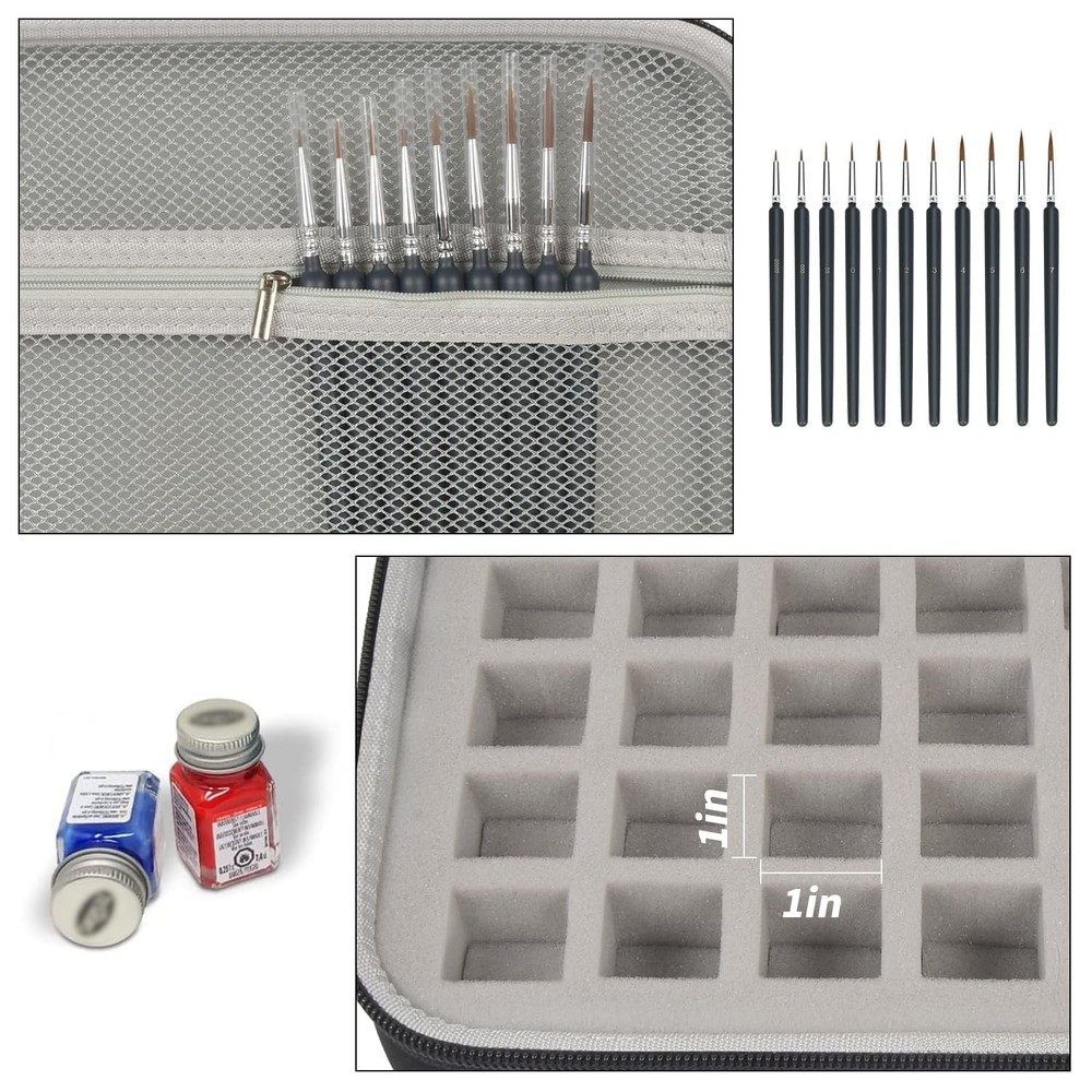 ALKOO Model Paint Storage Case for Testors Set, Paints Medium, Grey