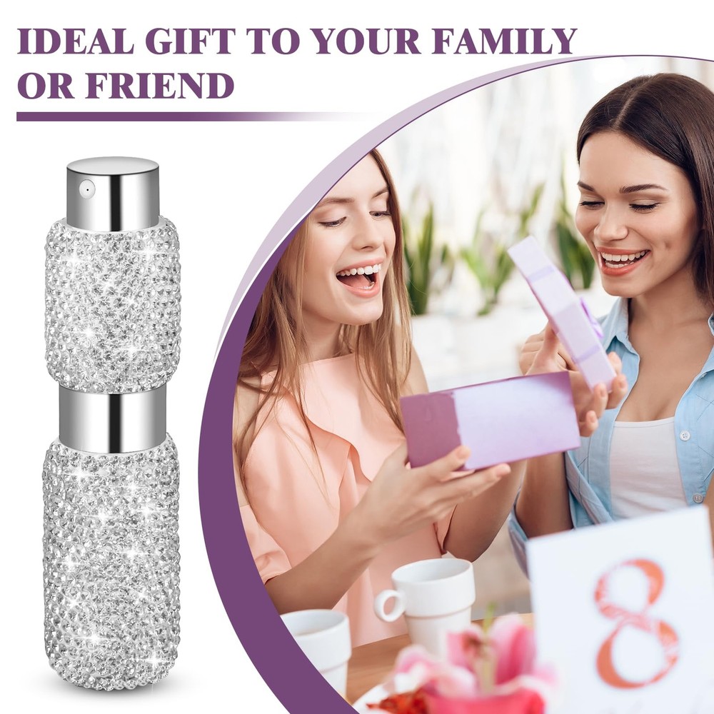 Portable Refillable Perfume Atomizer 8ml Travel Spray Bottle 2-Pack Mini Empty