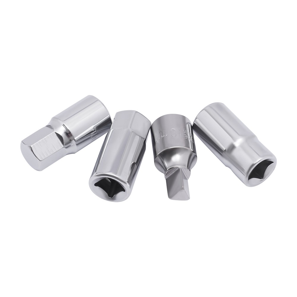 18PCS Oil Drain Pipe Plug Square Triangle Socket 3/8'' Drive Removal Tool Set