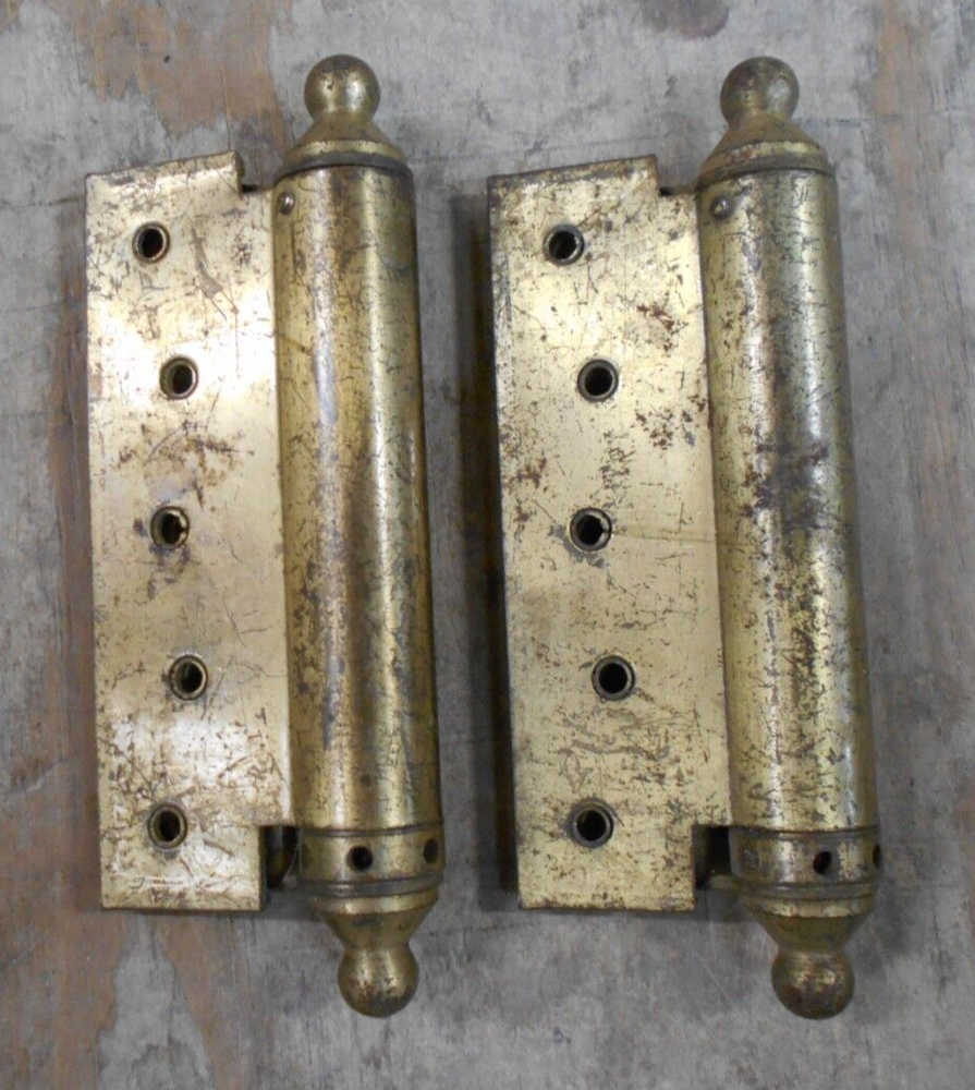 Vintage Spring Loaded Door Hinges 6" Self Closing