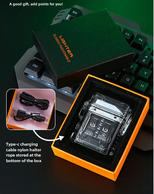 USB Rechargeable Lighter Dual Arc Plasma Windproof Lighter Waterproof COB Light