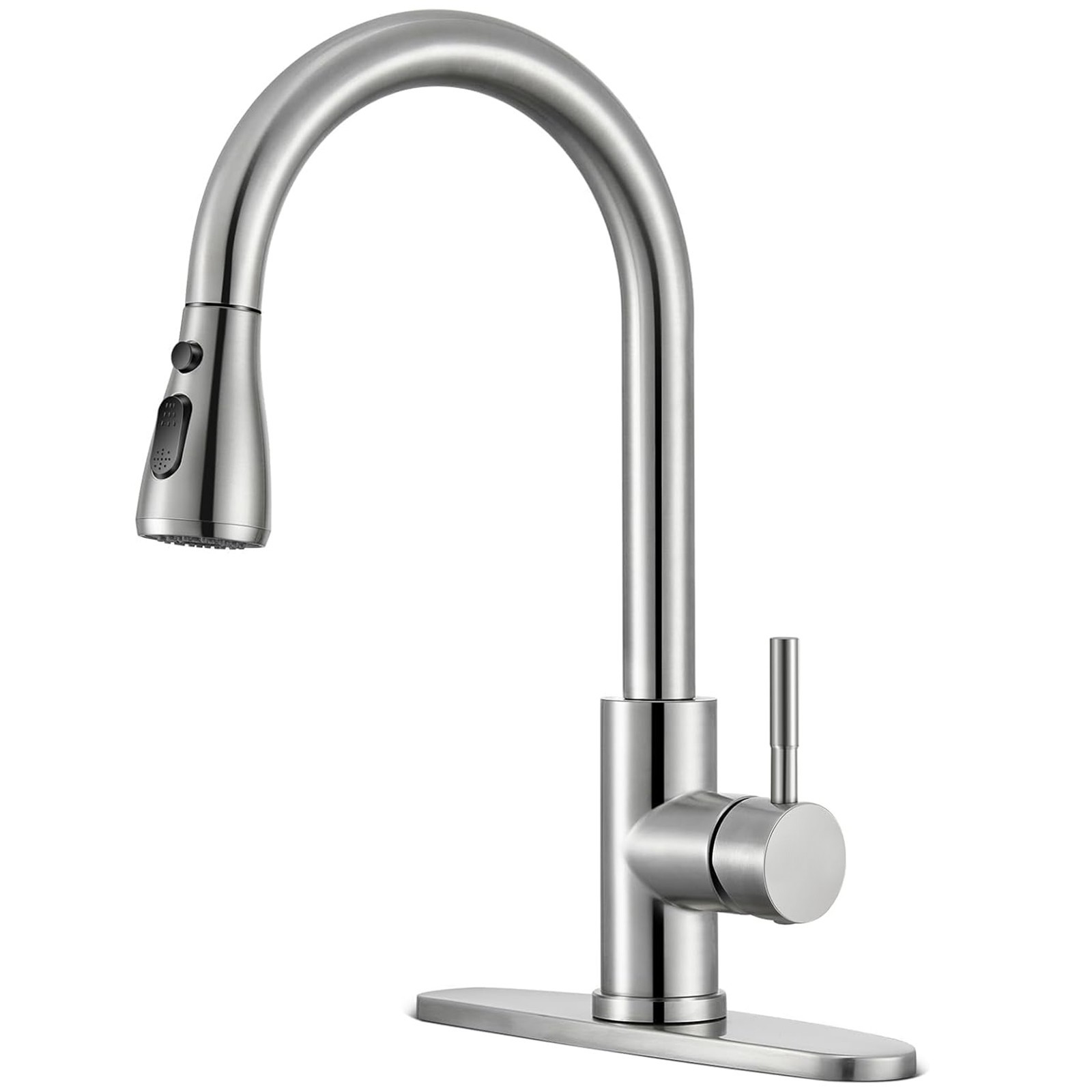 Kitchen Sink Faucet Pull Down Sprayer Stainless steel Single Handle Swivel Mixer