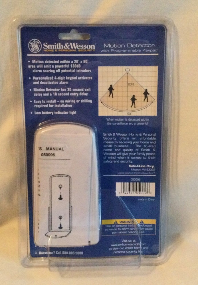 NEW Smith & Wesson Motion Detector With Programmable Keypad 130db Home Security