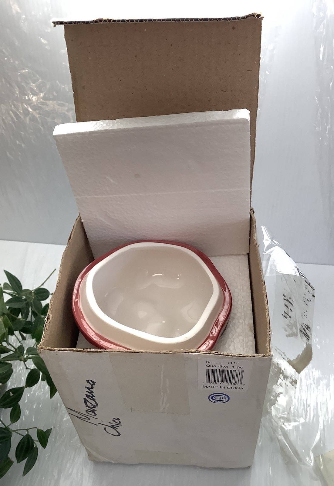 Ceramic Apple Cookie Jar Canister w Lid Red Kitchen Decor 6” New In Box