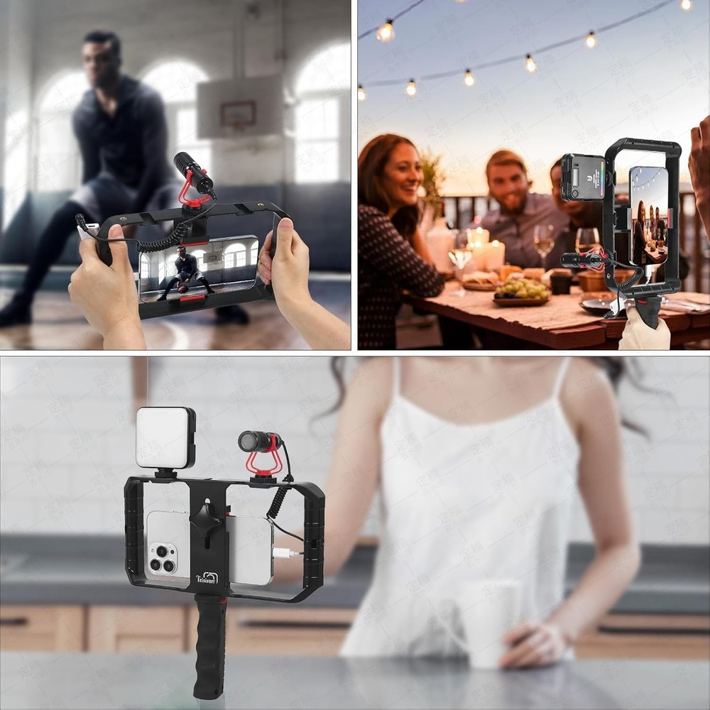 Universal Smartphone Vlogging Rig Handheld Grip Stabilizer Tripod Mount Mobile