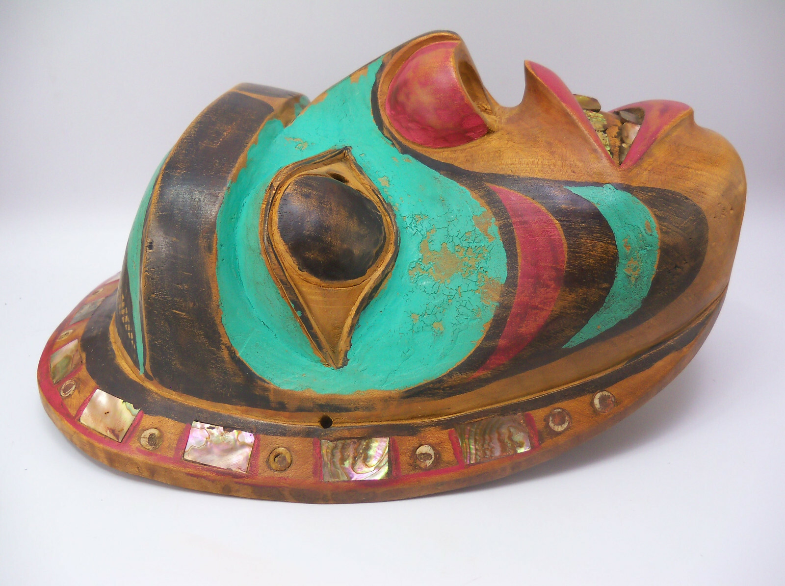 Pacific Northwest Tlingit Haida Bella Coola Native American Abalone Mask