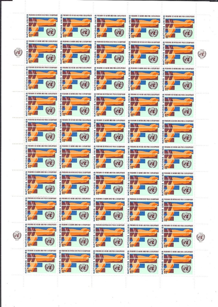 1967 UN Development Program Sheet Set Scott # 164-165 MNH (FLAWLESS)
