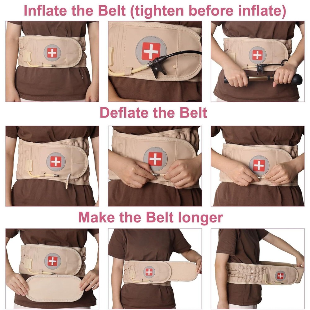 Decompression Brace Lumbar Belt Spinal Support Back Extender Belt Traction Tool