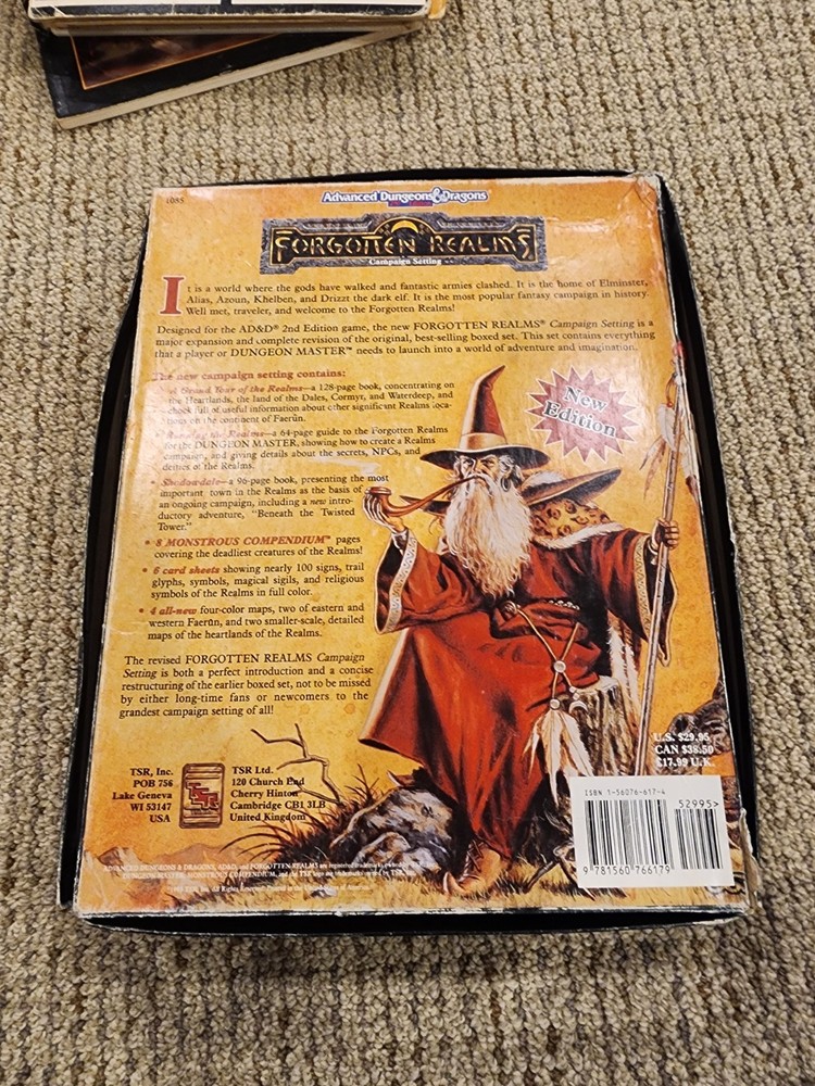 AD&D Dungeons & Dragons Forgotten Realms Campaign Setting Box