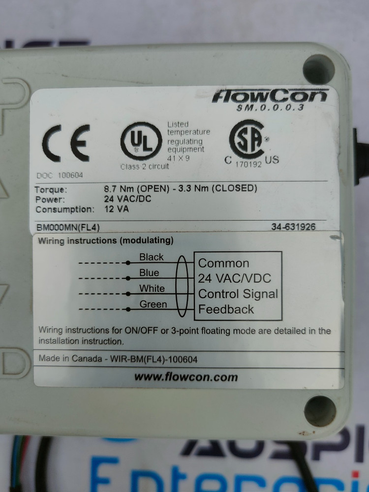 FLOWCON SM.0.0.0.3 SM DISPLAY PROGRAMMABLE ACTUATOR