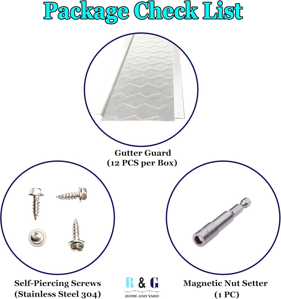 Premium Stainless Steel Gutter Guards - 45 FT Micro Mesh, Easy DIY Installation
