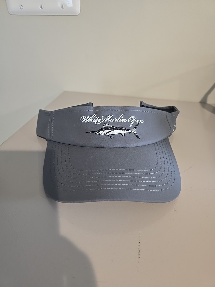 White Marlin Open Grey Visor With Hook & loop Closure One Size New Hook Optics