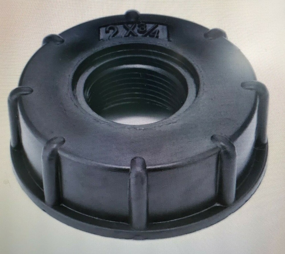 IBC drain adapter/ connector with 3/4" pipe thread (npt) "COURSE THREADED CAP"