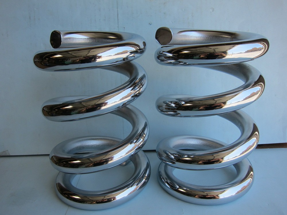 Lowrider Hydraulics 3 ton coils spring precut, one side flat, chrome, a pair