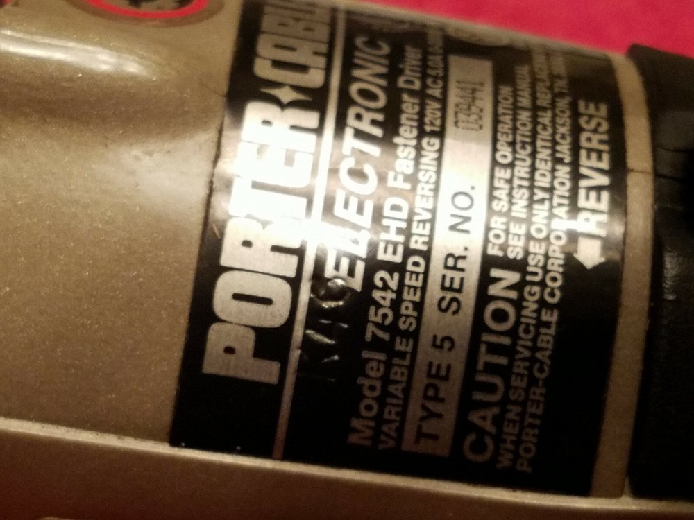 PORTER CABLE ELECTRONIC MODEL 7542 FASTENER DRIVER CORDED USA MADE
