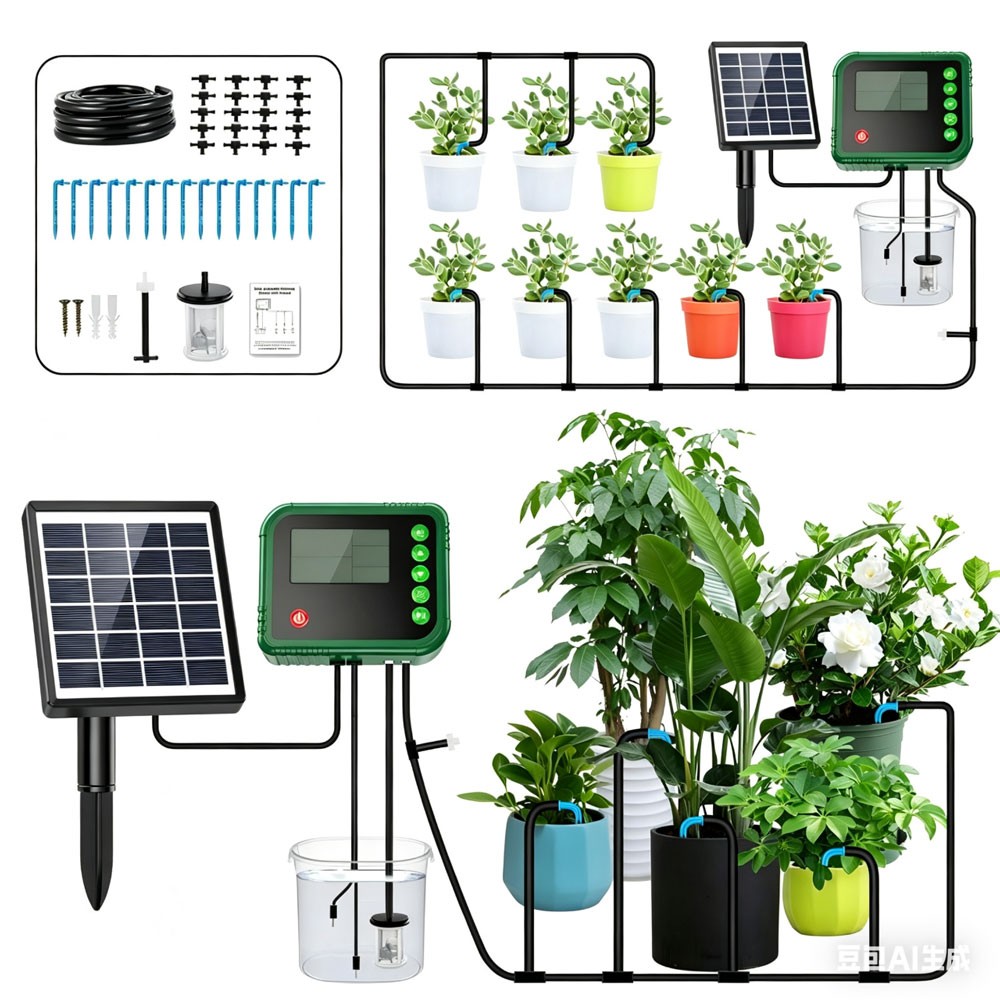 NEW HOT Solar Automatic Irrigation System with Timer Plant Watering System Kit