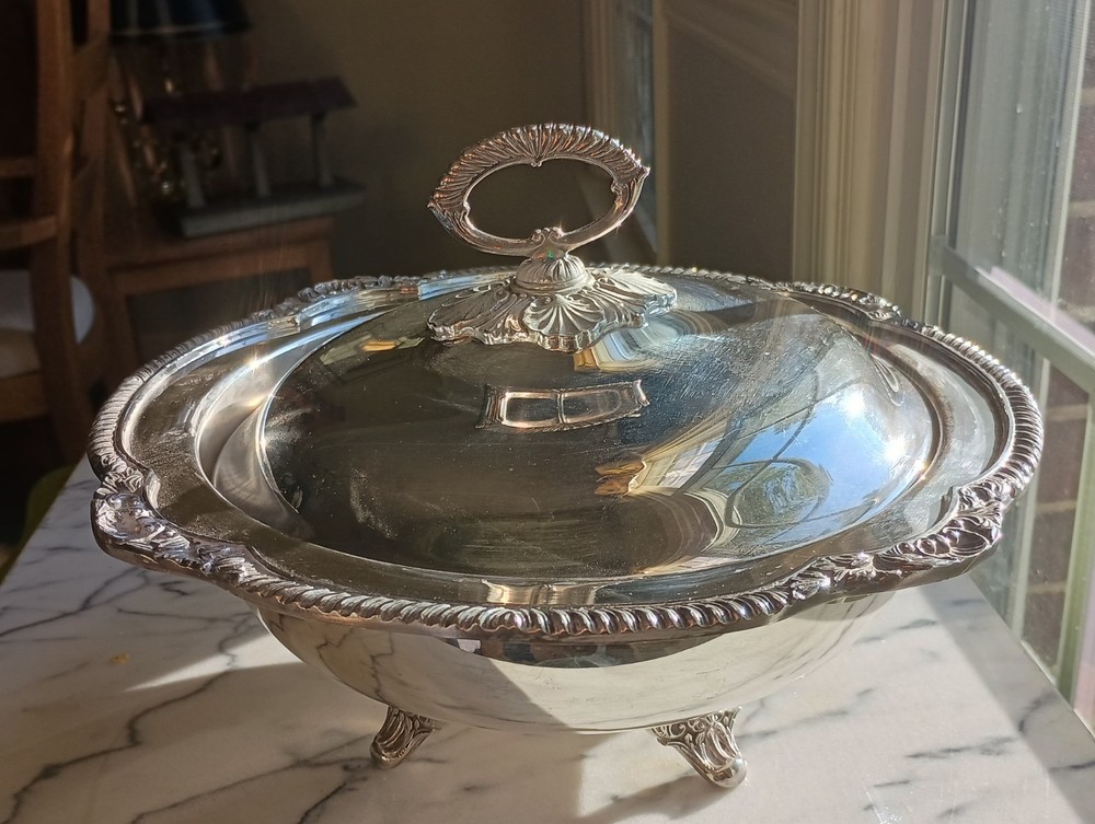Neiman Marcus Silver Plate Covered Server
