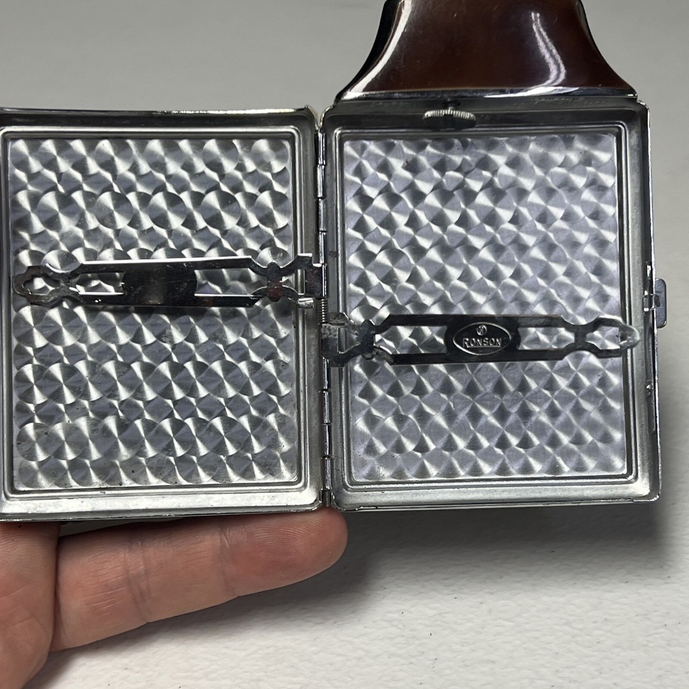 Vintage Ronson Mastercase Lighter With Cigarette Case Untested