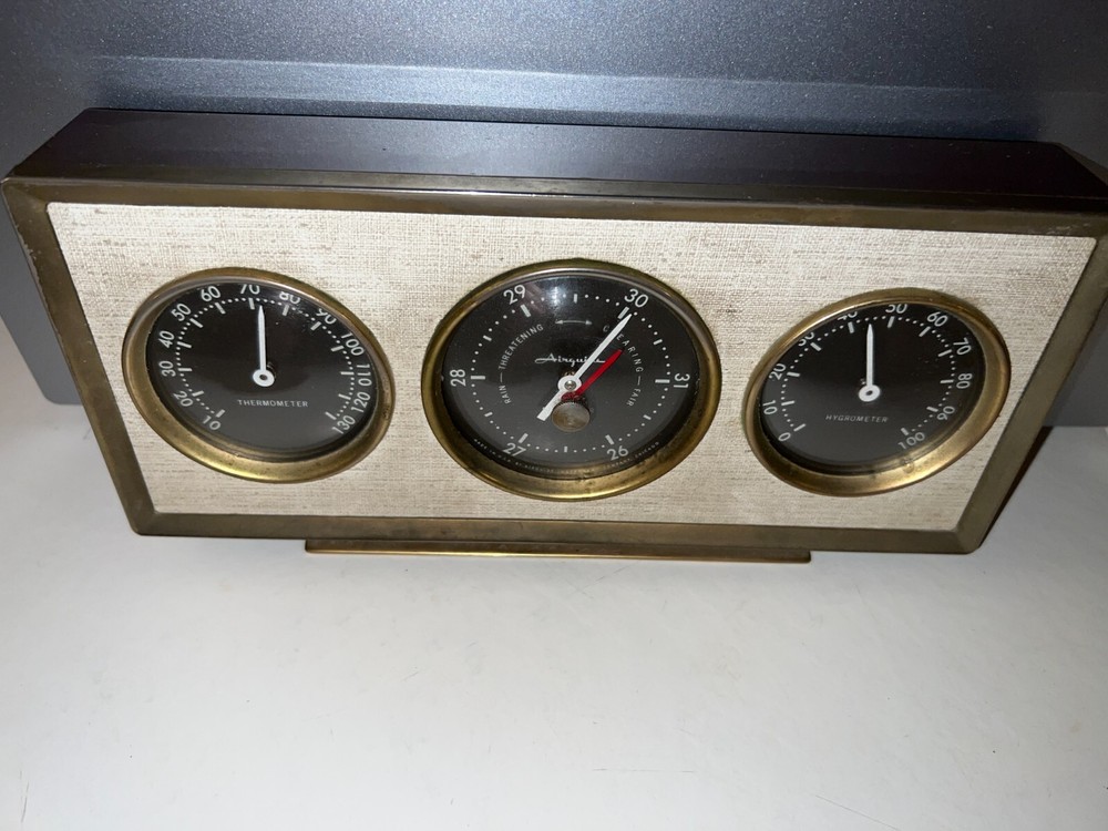Airguide Thermometer Hygrometer Barometer 3 Dial Station