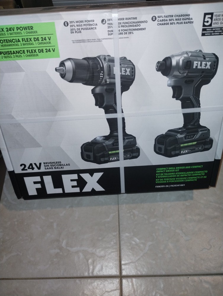 Flex FXM205-2A 24V Compact Drill Driver and Compact Impact Driver -Combo Kit