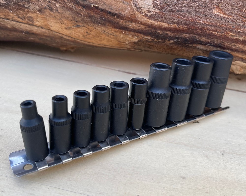 Thread Repair Tap Socket Set Holder Square Sockets 1/4 & 3/8 Dr. Offset Wrenches