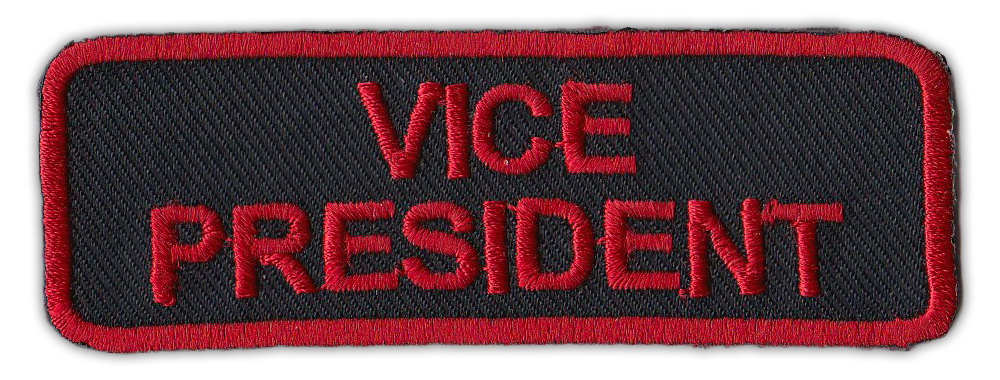 Motorcycle Jacket Patch - Vice President VP - Rank, Position - Red/Black