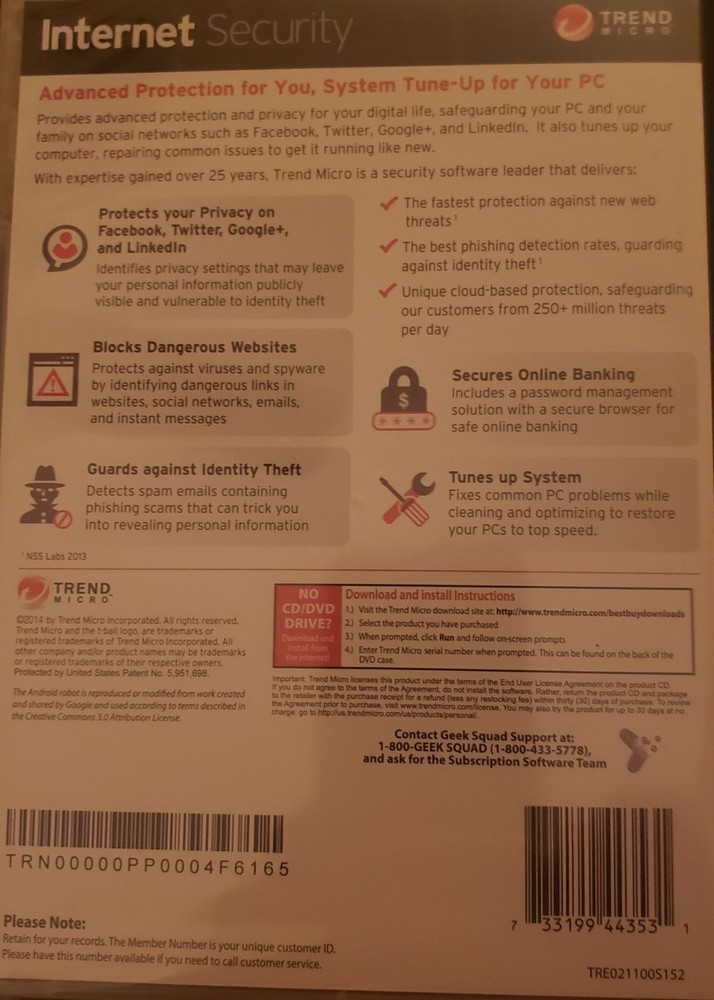 Trend Micro Internet Security Bundle PC Mac iOS Advanced Protection Software