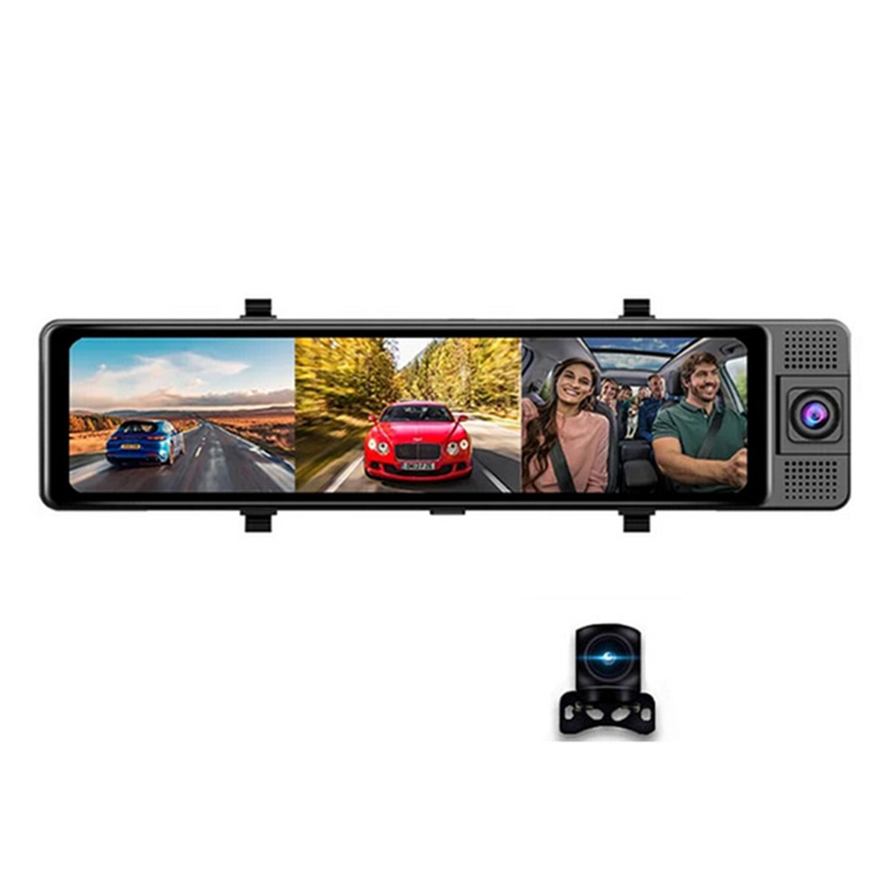 3 Lens Dash Cam Car DVR Recorder Touch Screen Front/Rear/Inside Camera G-Sensor