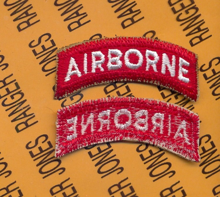 US Army Airborne Red & White ~2.25" tab patch c/e