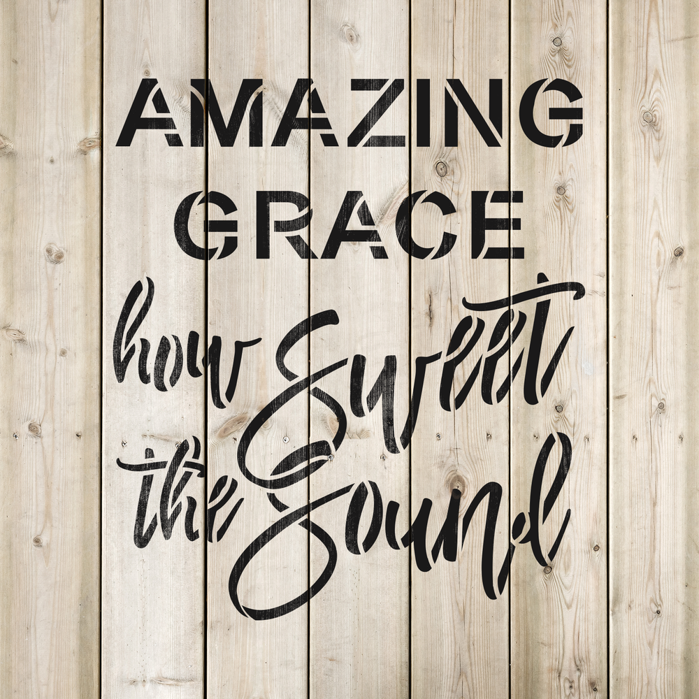 Amazing Grace Stencil - Durable & Reusable Mylar Stencils
