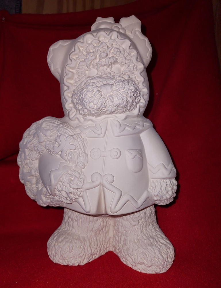 Ceramic Bisque Ready to Paint Gingerbread Boy Bear~READY TO SHIP