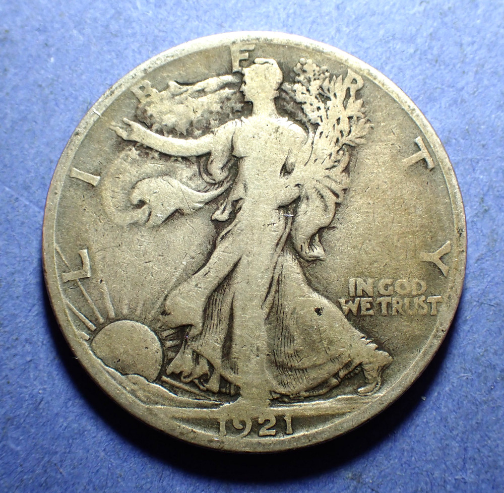 1921-S Walking Half Dollar  VG+