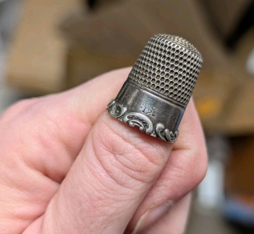 Antique Sterling Silver Simons Brothers Thimble Size 12