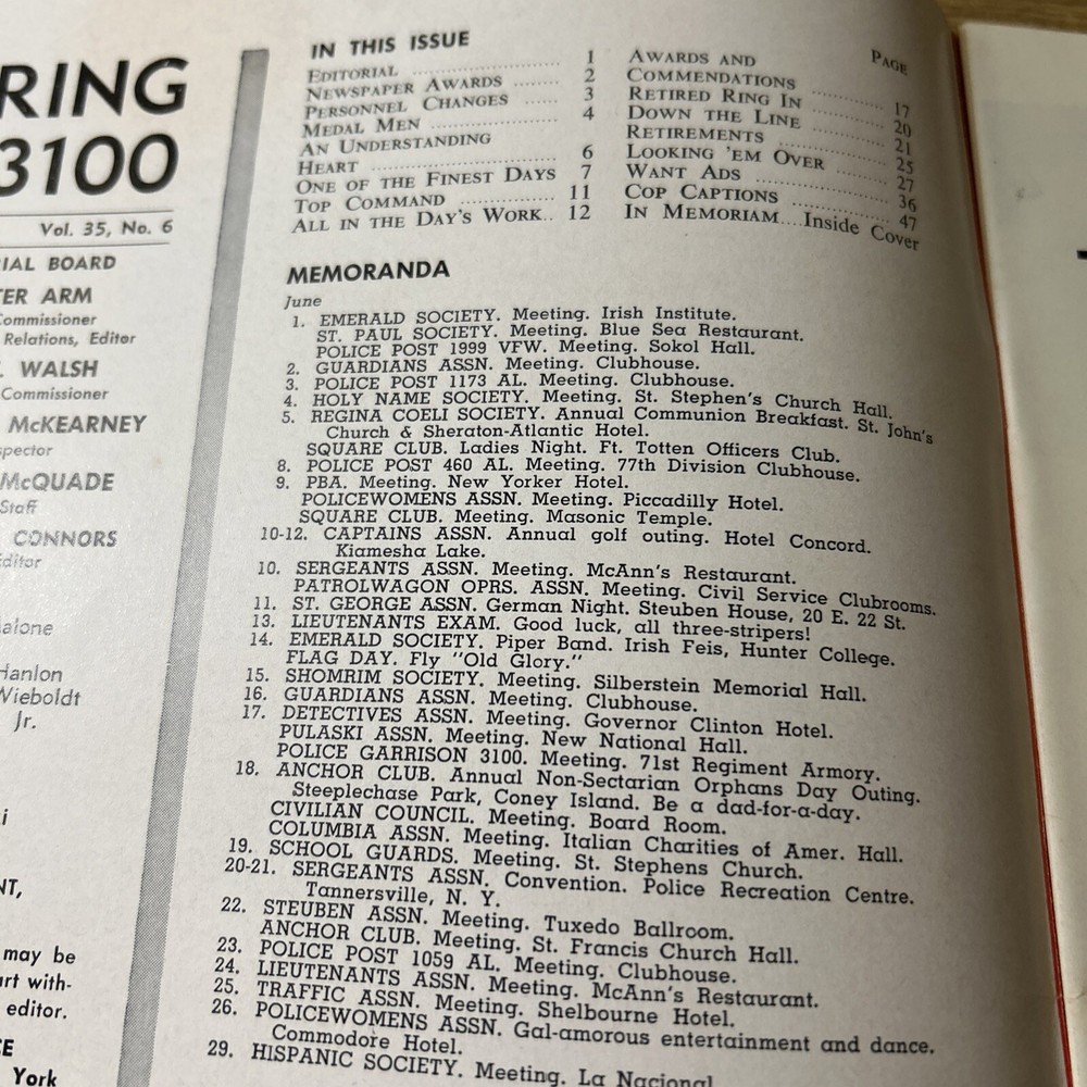 SPRING 3100 NYPD MAGAZINE JUNE 1964