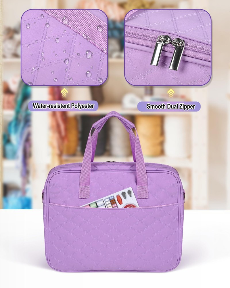 Telawsfun Sewing Supply Storage Bag with Removable Binder, Large Capacity Sew...