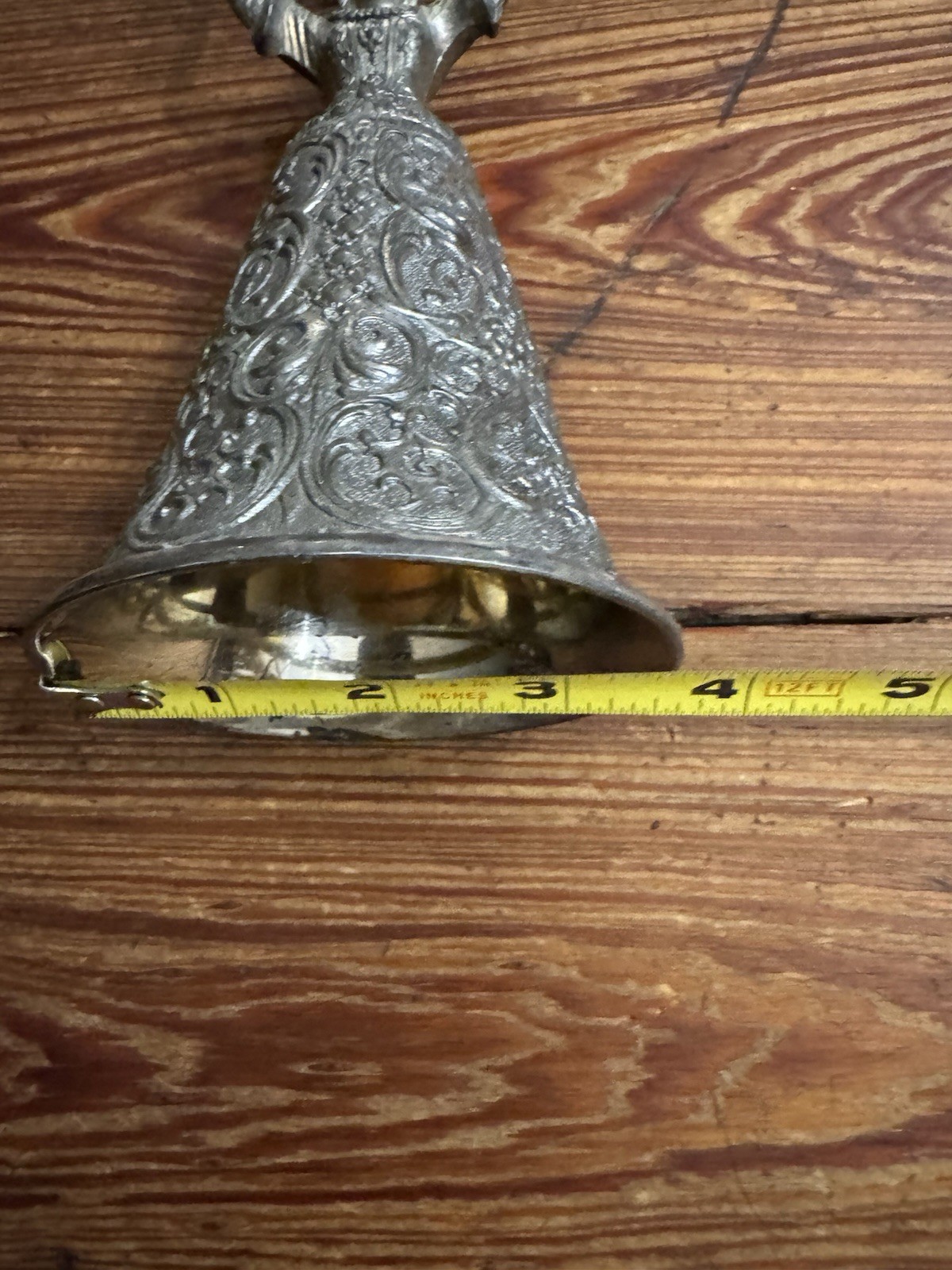 Antique Silver Plate Gold Wash German Bride and Groom Wedding Toasting 8.5” Cup