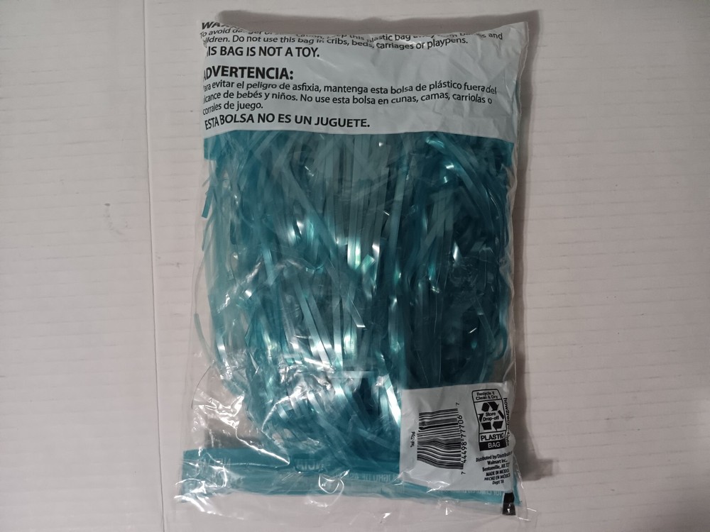 Blue Easter Grass - Plastic - 3 Ounces - Brand New