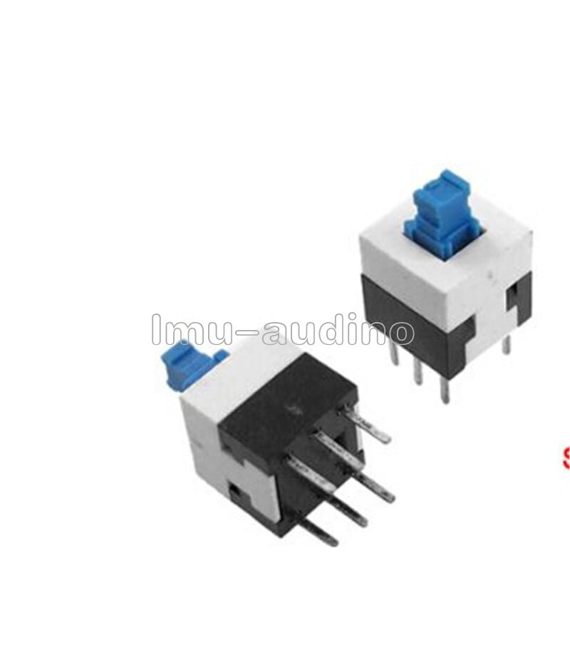 20pcs 8x8mm cap self-locking type square blue button switch control New
