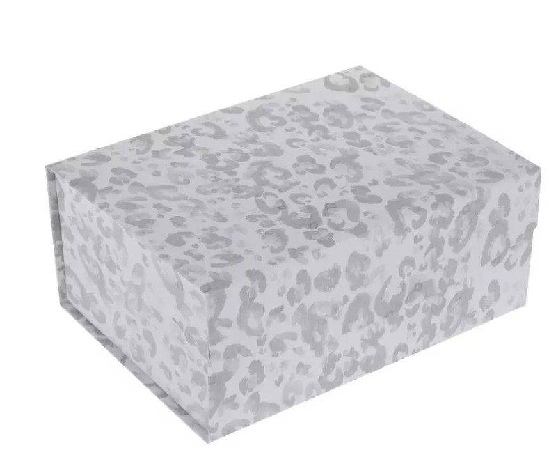 Brother Sister Design Studio Gray & White Leopard Print Box New